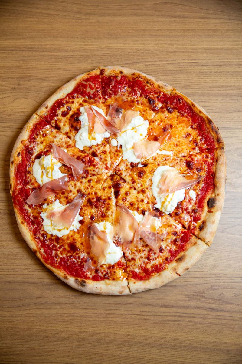 Pizza Dynamo prosciutto and hot honey pie